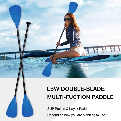 Miniatura 2 de LBW SUP Paddle Board Paddle Stand Up Paddleboard Paddles - 3 o 4 piezas de aleación flotante portátil SUP Kayak Paddle ajustable de 2 lados Paleta
