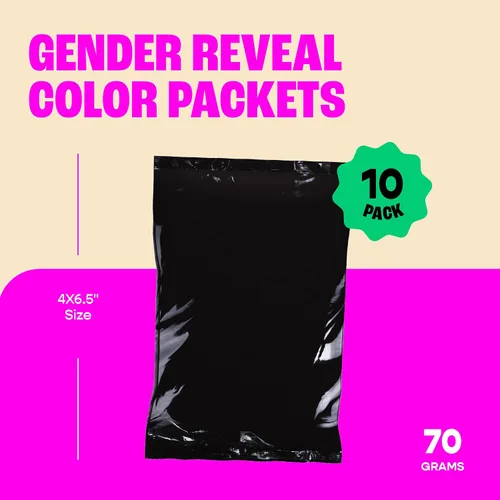 Miniatura 2 de Chameleon Colors Blue Gender Reveal Powder – Bolsas individuales de fácil apertura de polvo de tiza de color azul con embalaje opaco