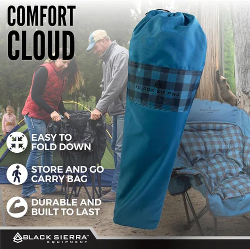 Miniatura 3 de Black Sierra Silla de campamento de gran tamaño para adultos, asiento al aire libre resistente con acolchado suave, soporta 400 libras, portavasos
