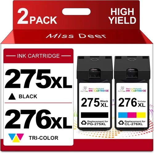 Miss Deer PG-275XL CL-276XL Reemplazo para cartuchos de tinta Canon 275 y 276 para Canon Ink 275 276 275XL 276XL, trabajo para Canon PIXMA TR4720