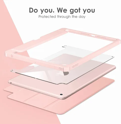 Miniatura 4 de VIKESI Funda para iPad de 9ª / 8ª / 7ª generación de 10.2 pulgadas (lanzado en 2021/2020/2019), parte trasera transparente, cubierta de marco de TPU