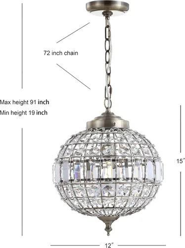 Miniatura 6 de JONATHAN Y Lámpara colgante LED moderna de latón antiguo de 12 pulgadas para cocina, pantalla de cristal transparente, lámpara de techo colgante