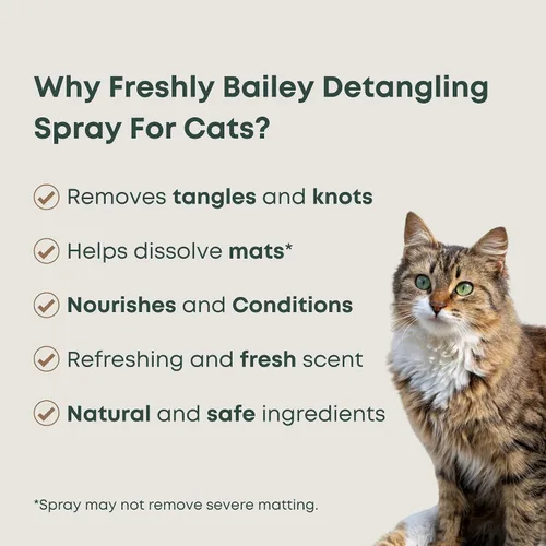 Miniatura 2 de Freshly Bailey Spray desenredante para gatos – Spray desenredante para mascotas – Desenredante natural y acondicionador sin enjuague para tu gato
