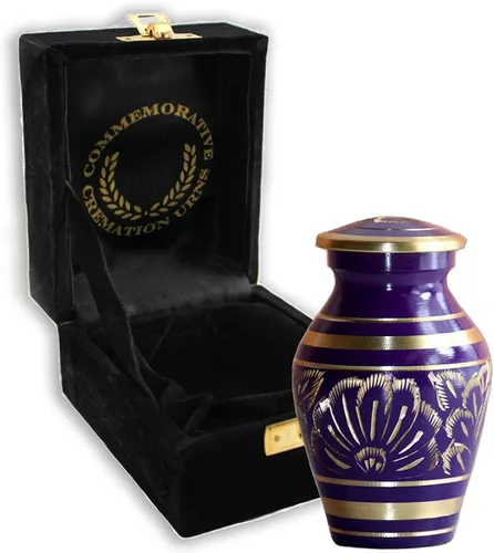 Purple Majestic Radiance Urna de cremación para cenizas adultos y hombres, urna personalizada para cenizas para mujeres, urnas decorativas, hermosas