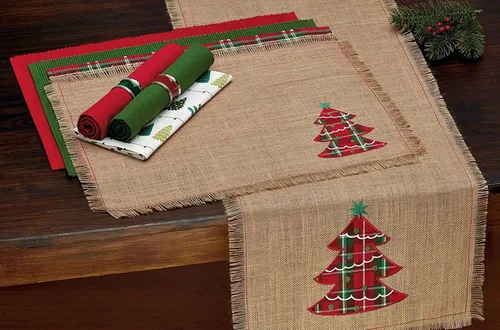 Miniatura 5 de DII mantel individual 100% yute rústico clásico estampado para la mesa