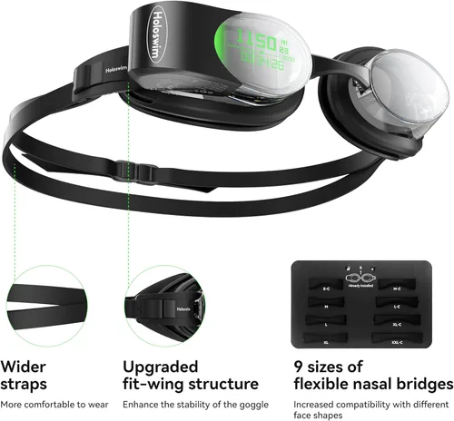 Miniatura 8 de Holoswim Smart Swim Goggles, 2GO Swimming Goggles, AR Real-time Display, AI Data Analysis, Anti-fog IPX8, Stroke Recognition