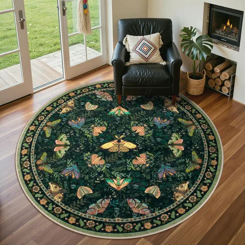 Miniatura 16 de Lahome Alfombra de Otoño Selva 5 x 7 pies para sala de estar y dormitorio, lavable a máquina, alfombra suave de atardecer para niños para sala