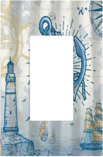 Miniatura 90 de Divertidas Cubiertas de Interruptor de Luz de Tiburón Azul del Océano Mujer Nadando 1 Gang Placa de Pared de Palanca Individual Cubierta Decorativa