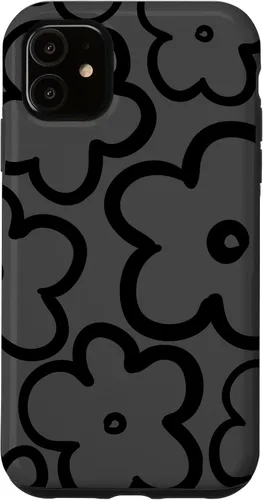 Miniatura 8 de Cute Flower Pattern Wildflower Charcoal Grey Black Floral Case for iPhone 17