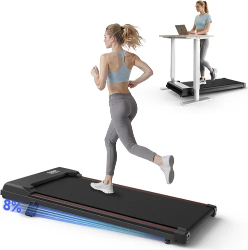 Miniatura 9 de Incline Walking Pad, 3.5HP Foldable Portable Treadmill with Handle Bars, Ultra Quiet ≤40dB Under Desk Treadmills for Home Office, 330LB Capacity