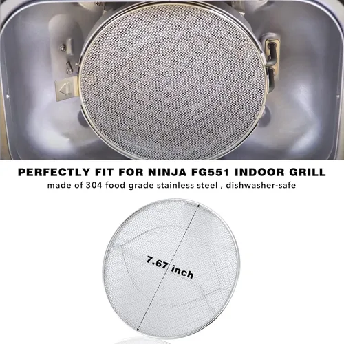 Miniatura 2 de Protector de salpicaduras de acero inoxidable para FG551 Foodi, accesorios para parrilla de interior reutilizable Foodi Smart XL 6 en 1, accesorios