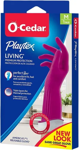 Miniatura 2 de PLAYTEX HandSaver - Guantes de goma, protección prémium para limpieza de cocina y hogar (mediano, paquete de 6)