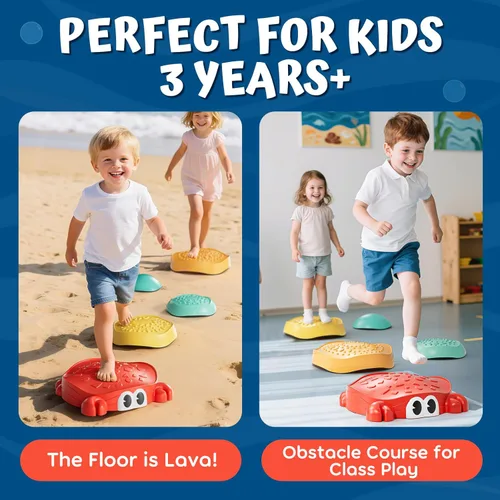 Miniatura 6 de Lehoo Castle Stepping Stones for Kids, Non-Slip Toddler Stepping Stones, Indoor & Outdoor Sensory Toys for Toddlers 1-3, Balance Board Obstacle