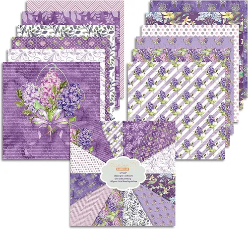 Papel de tarjeta morado de 12 x 12 pulgadas, paquete de papel pesado de una sola cara, suministros para álbumes de recortes para manualidades,