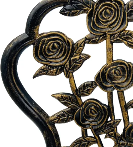 Miniatura 4 de KAILI - Juego de muebles de exterior de bistró con patrón de rosas, 1 mesa y 2 sillas para jardín, patio, porche (Rosa-Bronceado)