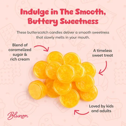 Miniatura 6 de Caramelo duro Butterscotch – 6 libras a granel – Caramelos amarillos escoceses envueltos individualmente – 450 piezas