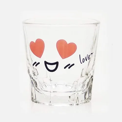 Miniatura 5 de LENITH ] Juego de vasos de chupito coreanos Soju, 1.7 onzas, vidrio transparente con carácter, vidrio en forma de corazón para whisky, tequila