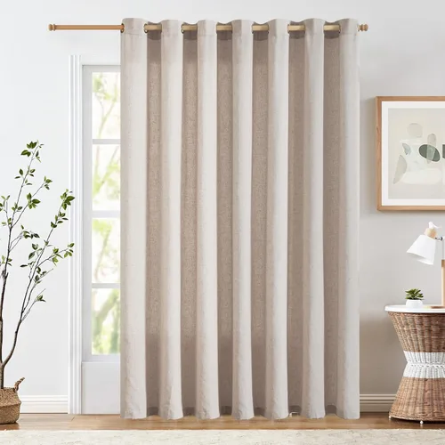 Miniatura 47 de jinchan Cortinas de 108 pulgadas Mezcla de Lino de Lino Semi Transparentes Filtrado de Luz y Resplandor Cortinas Extra Largas para Sala de Estar
