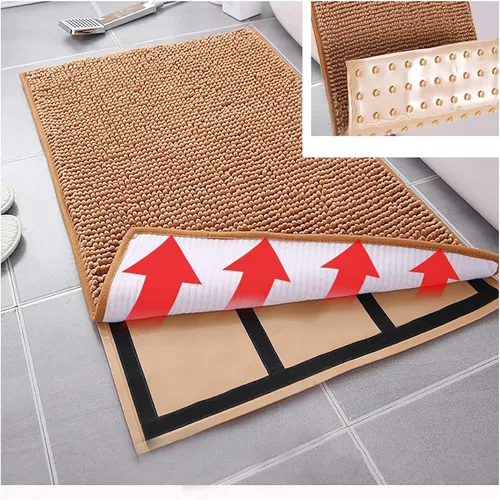 Miniatura 5 de QWEASDF Tapetes absorbentes para baño, antideslizantes, para ducha, entrada, entrada, felpudos de felpilla, extraíbles y lavables, color gris, 19.7