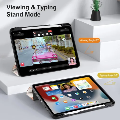 Miniatura 8 de DONGKE Funda para iPad Pro de 12.9 pulgadas 6ª generación 2022, soporte para lápiz integrado + soporte triple + encendido automático/apagado + funda