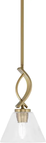 Miniatura 47 de Toltec Lighting Cavella Stem Colgado Mini colgante, acabado grafito, vidrio de muselina blanca de 4 pulgadas