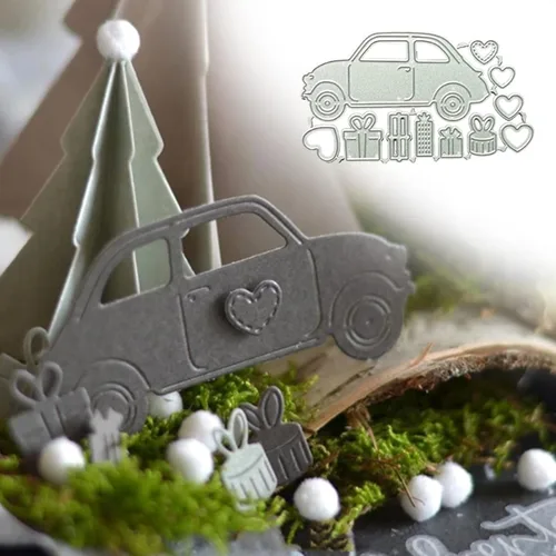 Miniatura 4 de Troqueles de metal para automóvil, plantillas de corazón de regalo para automóvil, manualidades, tarjetas, troqueles de corte para manualidades