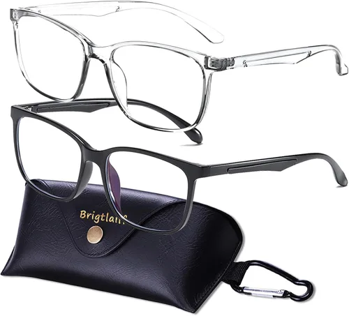 Miniatura 15 de Brigtlaiff - Lentes redondos con bloqueo de luz azul para hombres y mujeres, anteojos para computadora, juegos y TV, antifatiga ocular con marco