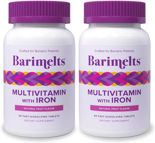 Miniatura 12 de BariMelts Multivitamínico bariátrico con hierro, 60 tabletas de disolución rápida (suministro para 1 mes), vitaminas bariátricas sin azúcar