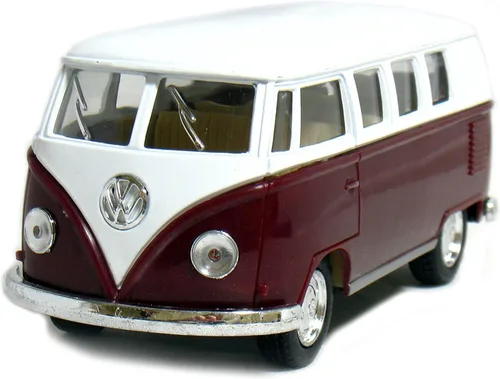 Miniatura 2 de KiNSMART Volkswagen Classic Bus 1962 escala 1:32 5 pulgadas, modelo de metal fundido a presión, acción de retroceso (4 juegos)