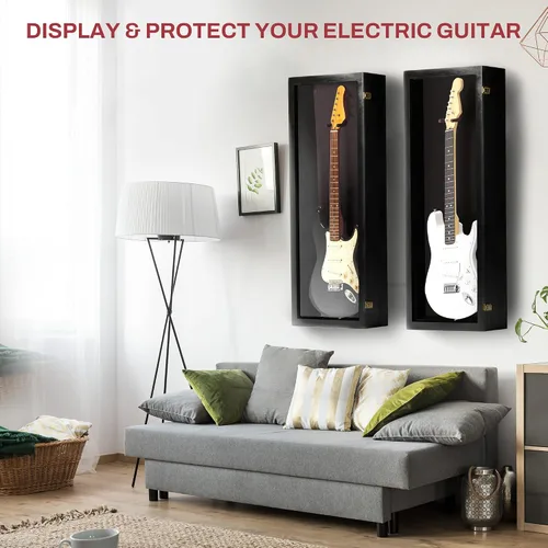 Miniatura 5 de PENNZONI Vitrina para guitarra eléctrica, estuche acrílico para guitarra eléctrica, soporte de pared, estuche de pared para guitarra hecha de marco