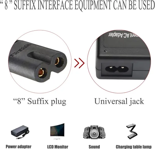 Miniatura 5 de Cable de CA de 2 clavijas de 6 pies compatible con Sony Asus Acer Toshiba cargador de laptop Samsung LG TCL LED LCD TV Monitor Mini Nevera PS3 PS4