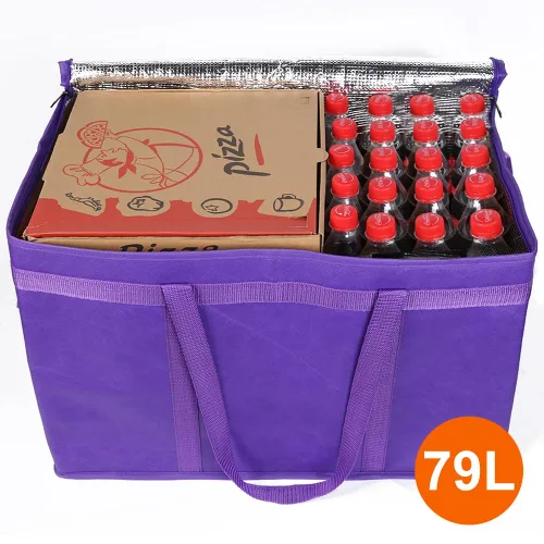 Miniatura 57 de Bodaon Paquete de 10 bolsas aisladas para entrega de alimentos para comidas calientes y frías, bolsas térmicas y enfriadoras, bolsa aislante de Negro