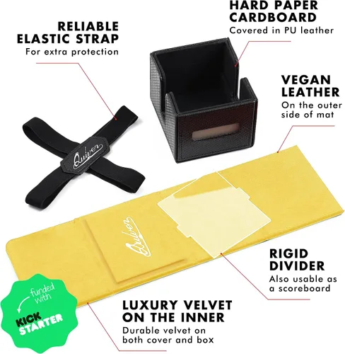 Miniatura 2 de Quiver Time Yellow Citadel Deck Block for Magic: the Gathering Cards - TCG 100+ Premium Commander Deck Box, caja de mazos MTG para tarjetas, dados