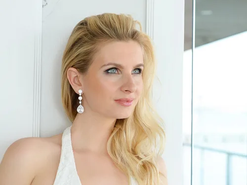 Miniatura 5 de Mariell - Aretes colgantes de plata, oro u oro rosa con clip para mujer, novia, boda