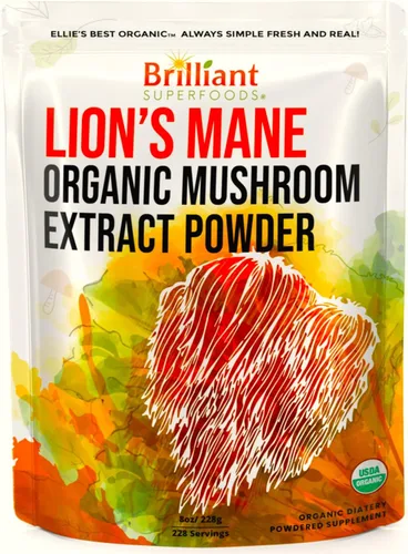 Miniatura 10 de Ellie's Best Lions Mane - Suplemento en polvo de extracto de hongos orgánico - Doble extracción para 10 veces de potencia - Puro sin rellenos - 16