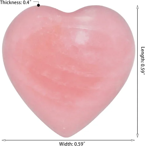 Miniatura 2 de TUMBEELLUWA Piedras curativas talladas en forma de corazón soplo de cristal para chacras y reiki, paquete de 15, cuarzo rosa, 0.5 pulgadas