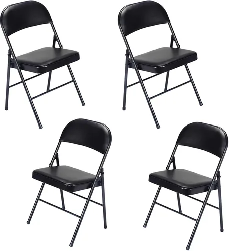 Paquete de 4 sillas de escritorio plegables, para interiores y exteriores, de plástico, para eventos, oficina, tocador, boda, fiesta, picnic,