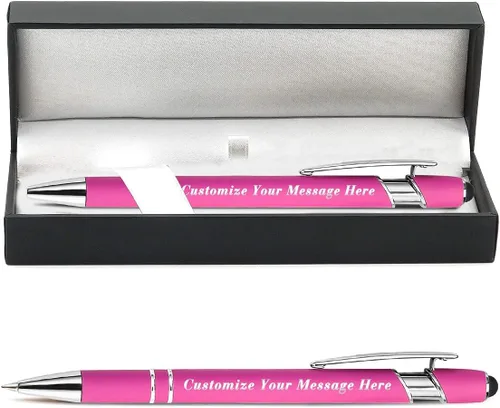 Miniatura 19 de 12 bolígrafos personalizados a granel con grabado sin nombre, bolígrafos personalizados con lápiz capacitivo, logotipo de mensaje de texto grabado