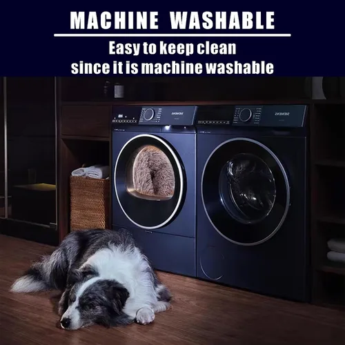 Miniatura 5 de Cama lavable a máquina, almohadilla de felpa de lujo para perros y gatos, tapete inferior antideslizante para perrera, camas peludas para razas