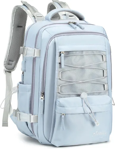 AO ALI VICTORY Mochila de viaje para mujeres y hombres, mochilas para laptop con puerto USB, mochila de equipaje de mano, mochilas grandes para Azul