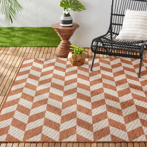 Miniatura 22 de Nicole Miller New York Patio Country Calla - Alfombra contemporánea de espiga para pasillo de interiores y exteriores, azul/gris, 1 pie y 9 pulgadas
