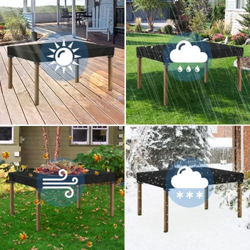 Miniatura 5 de Cubierta de mesa para exteriores, impermeable, 40 pulgadas de largo x 20 pulgadas de ancho x 4 pulgadas de alto, rectangular, 600D, anti-UV