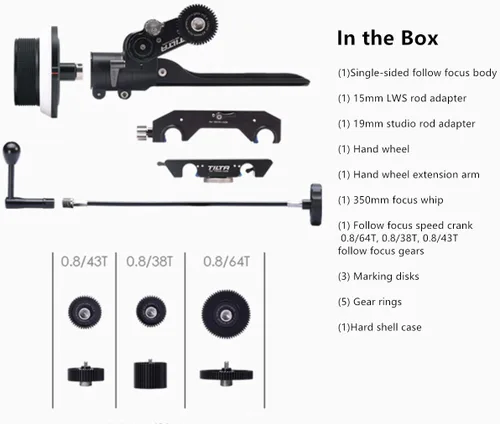 Miniatura 4 de TILTA FF-T05 Kit de enfoque de seguimiento de cine de una sola cara (con estuche de seguridad) para cámaras DSLR, sin espejo y cine, volante de mano