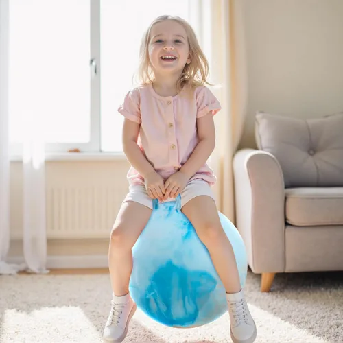 Miniatura 7 de Upper Rider Bola de tolva para niños de 3 a 6 años, bola inflable de 15 pulgadas con asa para niños pequeños, juguetes de salto de hippity hop