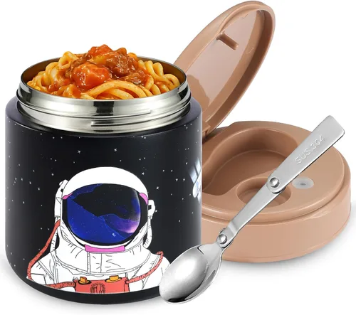 Miniatura 12 de Frasco Aislado para Comida para Niños - 15.2 Oz, Termo para Comida Caliente, Termo para Sopa, Envase Aislado para Comida, Termos Para Comida A-Rosa