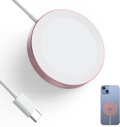 Miniatura 10 de Cargador inalámbrico magnético, cargador inalámbrico Minthouz de 15 W de carga rápida para iPhone, almohadilla de carga inalámbrica segura para Negro