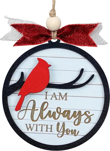 Miniatura 7 de Adornos con texto en inglés "I Am Always with You", adorno de Navidad conmemorativo, regalos de condolencias por la pérdida de un ser querido