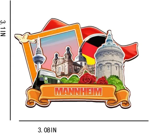 Miniatura 3 de Imán de madera para nevera de Mannheim Alemania Monumentos 3D de viaje, coleccionables, recuerdos, decoración hecha a mano -4105
