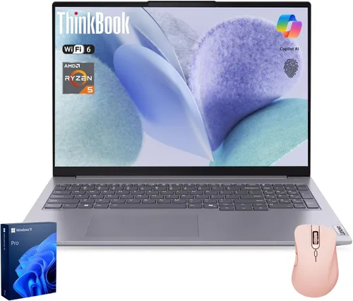 Lenovo ThinkBook 16 Gen 7 Laptop | 16 pulgadas FHD+ antirreflejos | AMD Ryzen 5 7533HS | 16GB DDR5 | 1TB SSD | Huella digital | Wi-Fi 6 | HDMI |