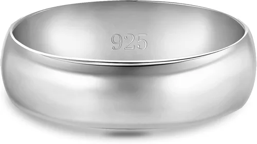 Miniatura 2 de Anillo de boda de calce cómodo, resistentes al deslustre, liso, pulido, de plata fina 925, anillo de 4 mm
